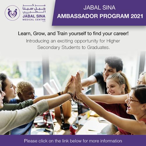 Jabal Sina Medical Centre Ambassador Program Introducing an exciting opportunity for Higher secondary students to graduates